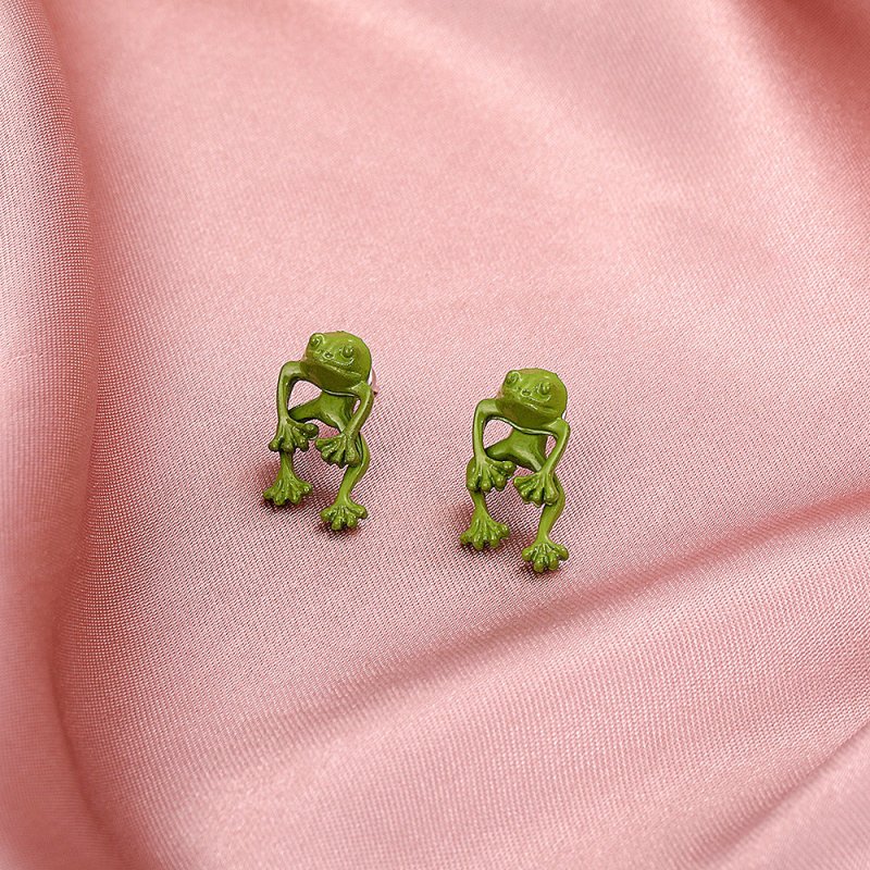 Frog Earrings Simple Metal Earrings-Jewearrings