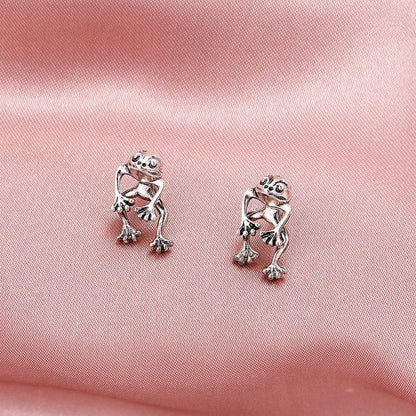 Frog Earrings Simple Metal Earrings-Jewearrings