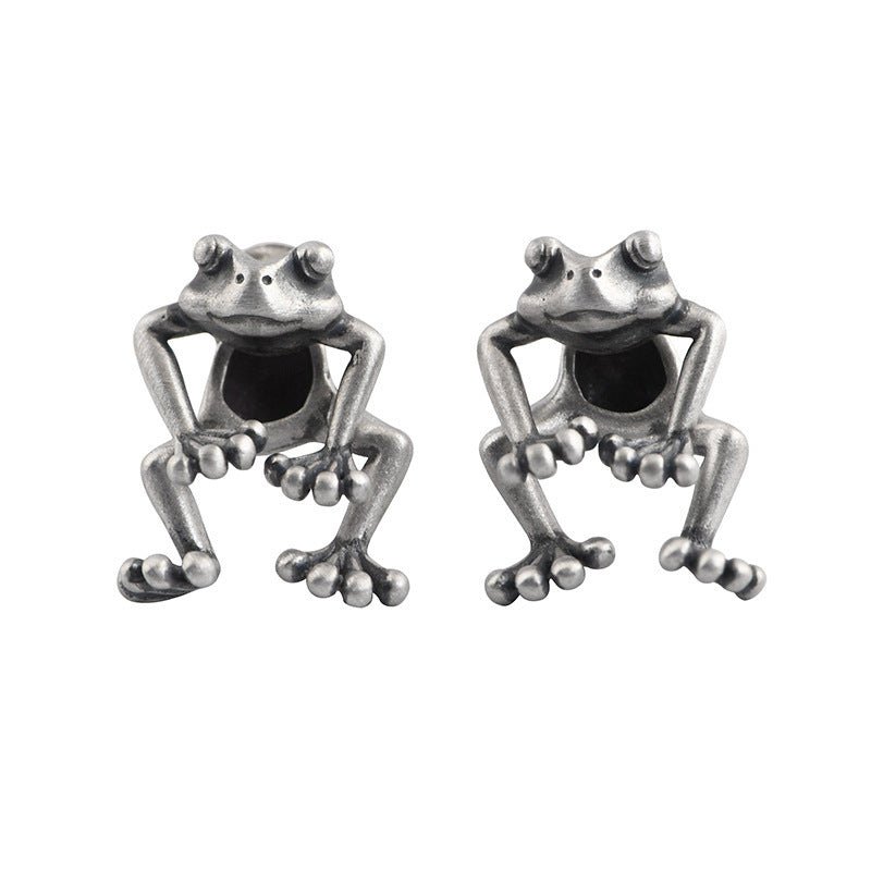 Frog Earrings Vintage Silver Earrings-Jewearrings