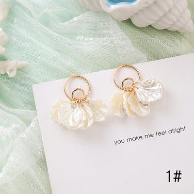 Frosty Starfish Shell Earrings-Jewearrings