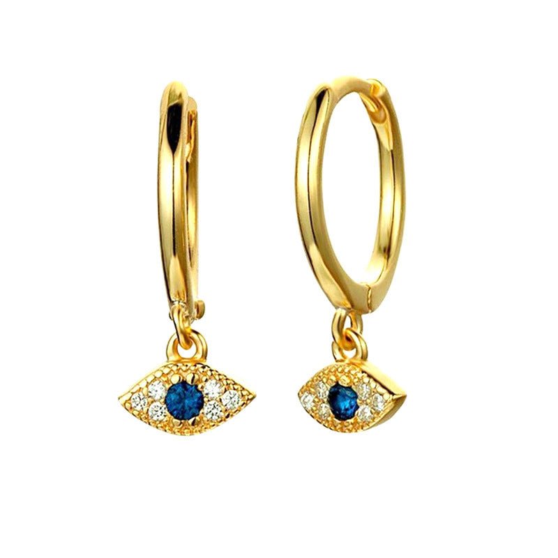 Frosty Wind Ladies Fashion Blue Eyes Retro Earrings-Jewearrings