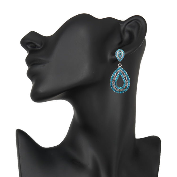 Full Diamond Acrylic Hollow Design Ladies Earrings-Jewearrings