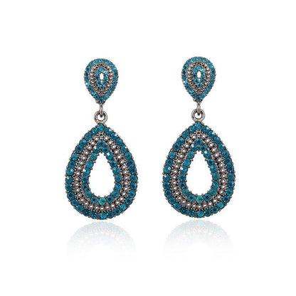 Full Diamond Acrylic Hollow Design Ladies Earrings-Jewearrings