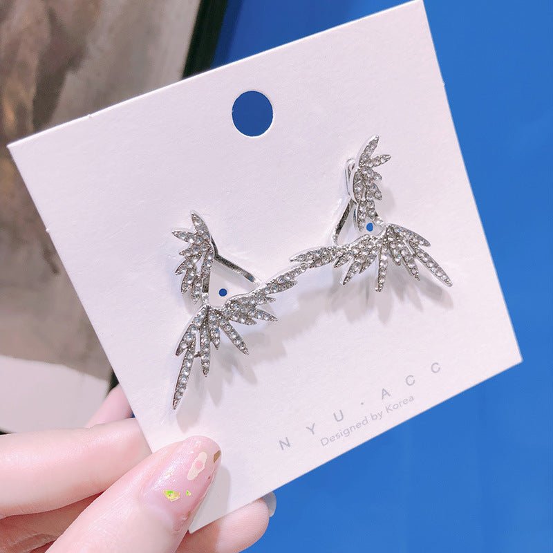 Full Diamond Angel Wing Earrings-Jewearrings