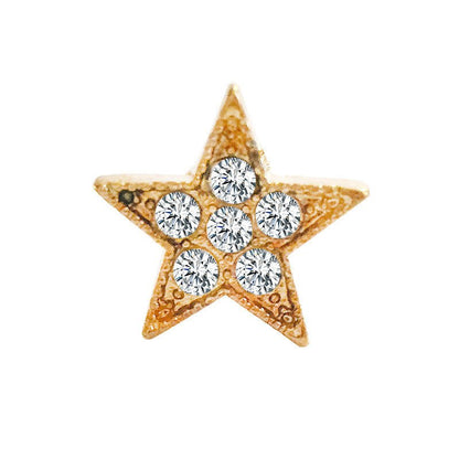 Full Diamond Five-pointed Star Stud Earrings Ear Clip-Jewearrings