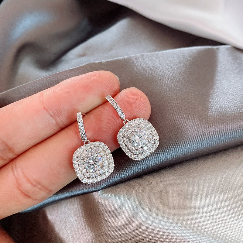 Full Diamond Micro-inlaid Earrings Light Luxury Zircon-Jewearrings