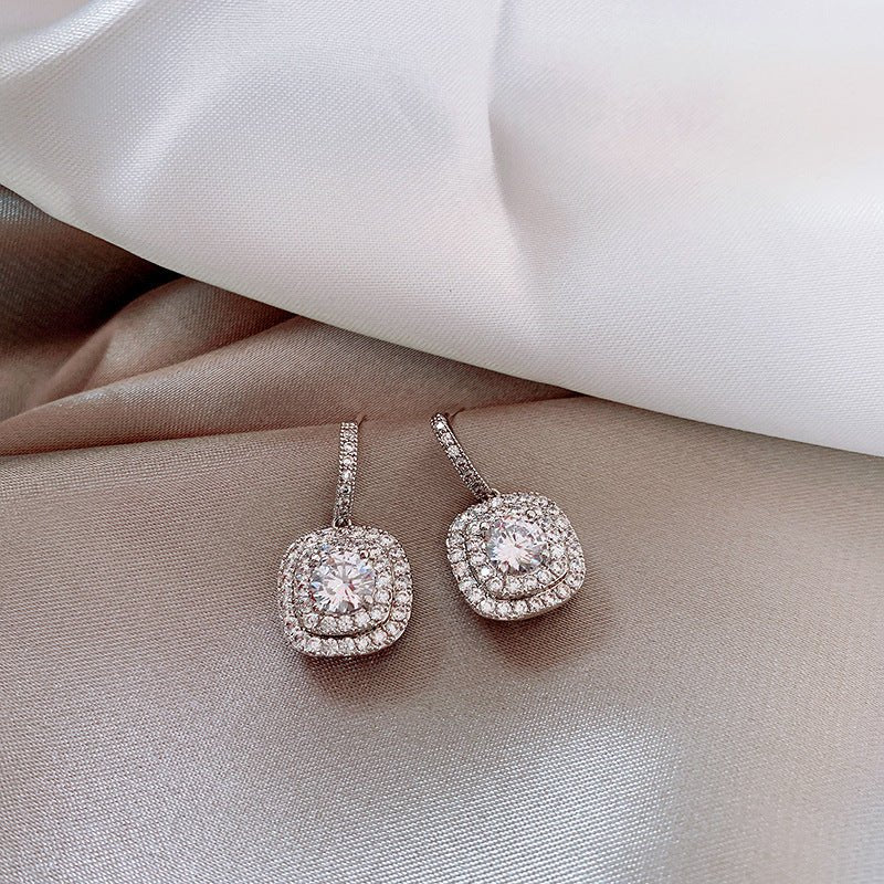 Full Diamond Micro-inlaid Earrings Light Luxury Zircon-Jewearrings