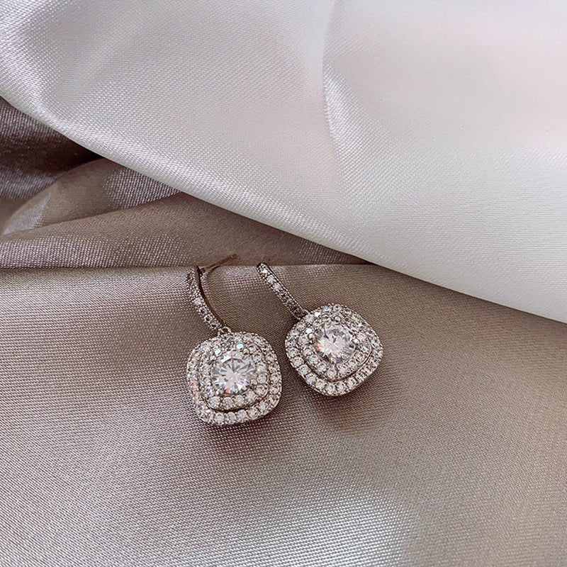 Full Diamond Micro-inlaid Earrings Light Luxury Zircon-Jewearrings