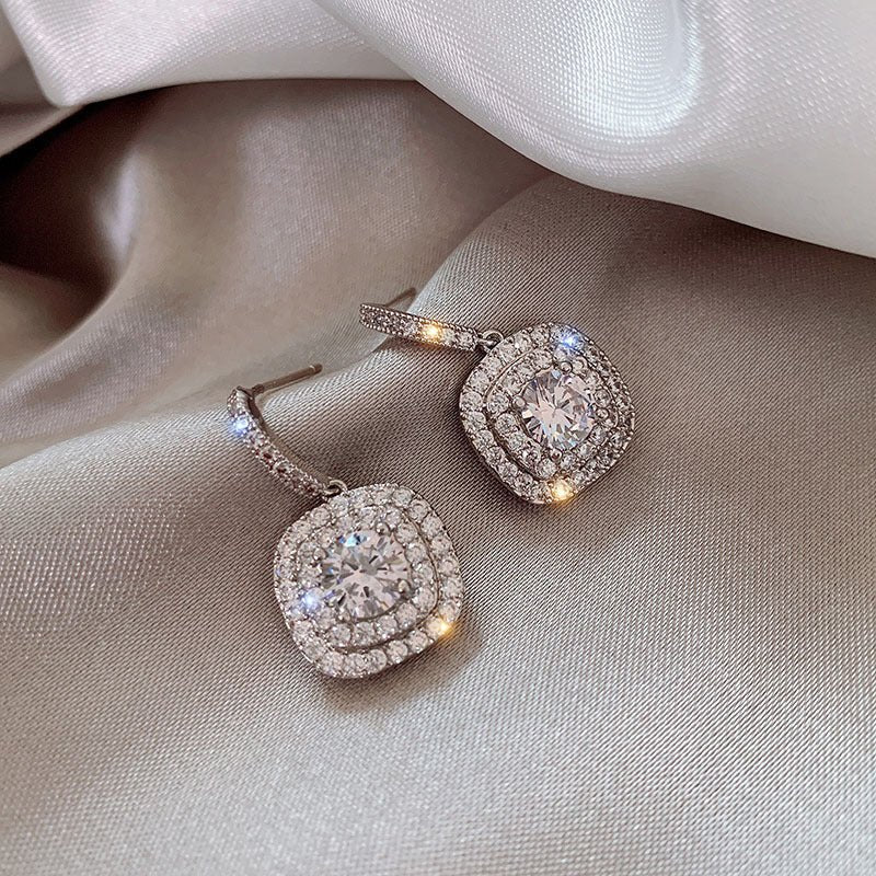 Full Diamond Micro-inlaid Earrings Light Luxury Zircon-Jewearrings