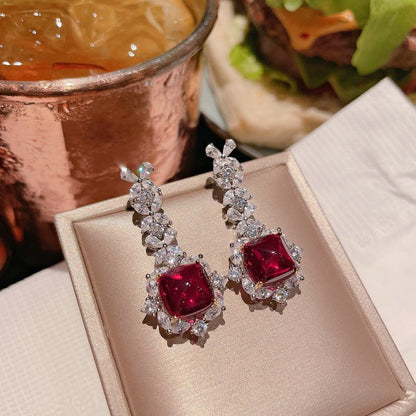 Full Diamond Pendant Stud Earrings Set-Jewearrings