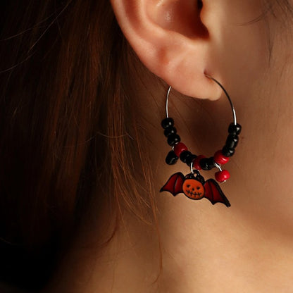 Fun Pumpkin Earrings With Rice Beads-Jewearrings