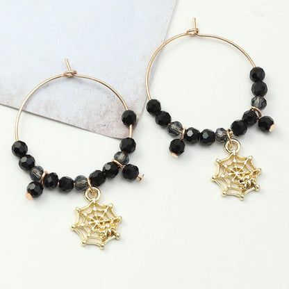 Fun Pumpkin Earrings With Rice Beads-Jewearrings