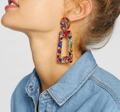 Geometric Acrylic Irregular Earrings Summer Beauty Jewelry-Jewearrings