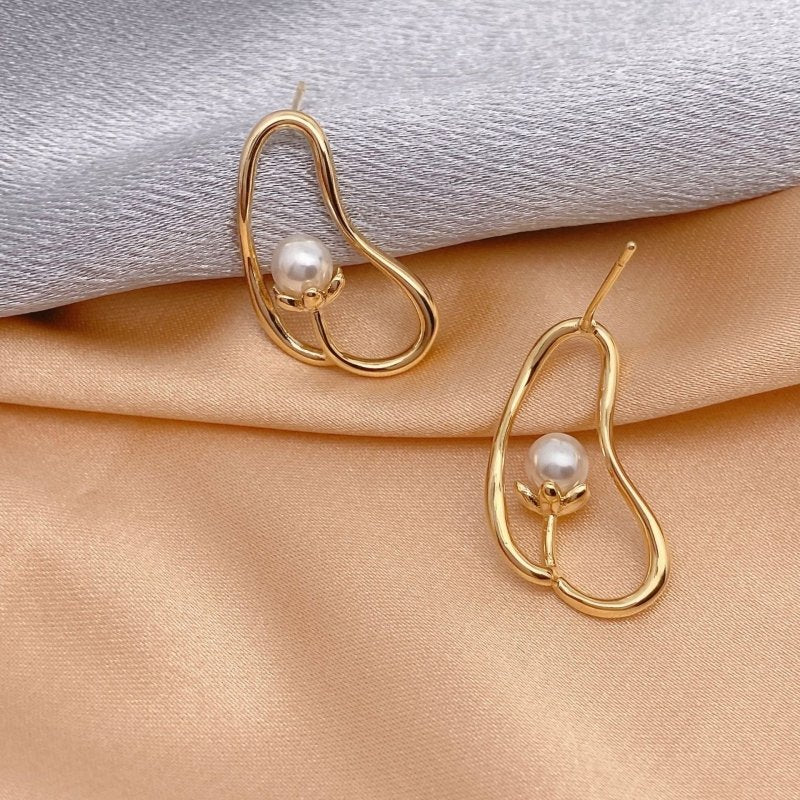 Geometric Big Circle Earrings Female Bare Body Big Foot Stud Earrings-Jewearrings