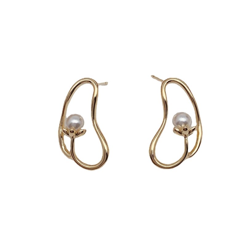 Geometric Big Circle Earrings Female Bare Body Big Foot Stud Earrings-Jewearrings