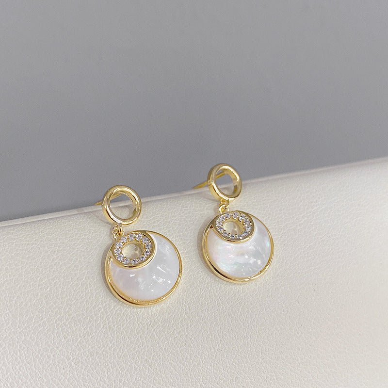 Geometric Circle Earrings Sweet Shell Lucky Circle-Jewearrings