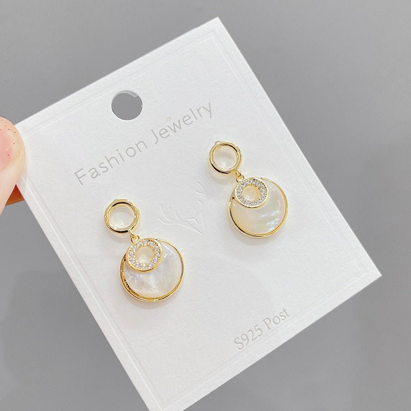 Geometric Circle Earrings Sweet Shell Lucky Circle-Jewearrings