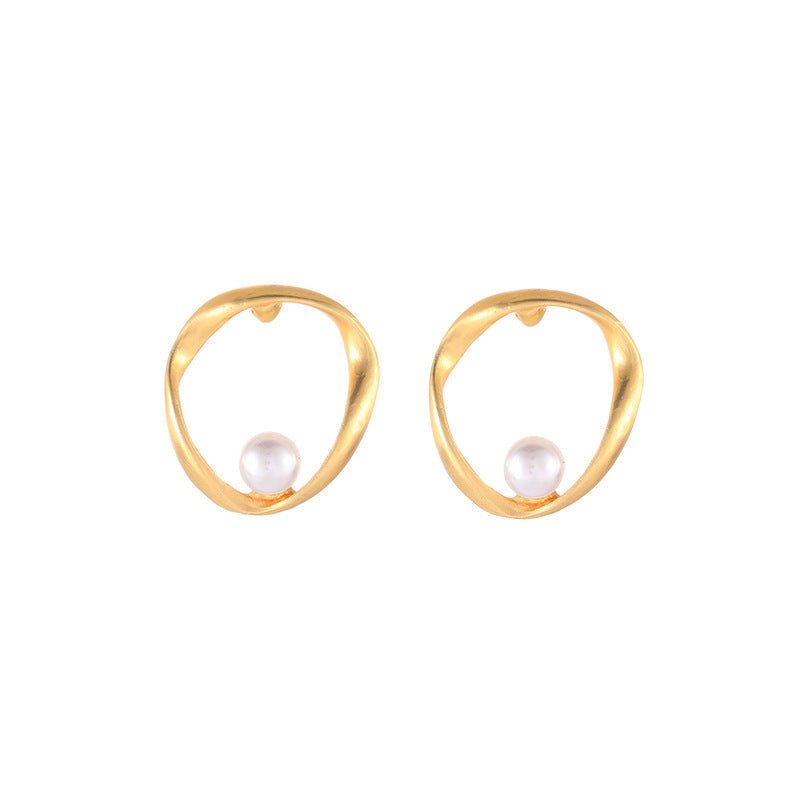 Geometric Diamond Frosted Metal Stud Earrings-Jewearrings