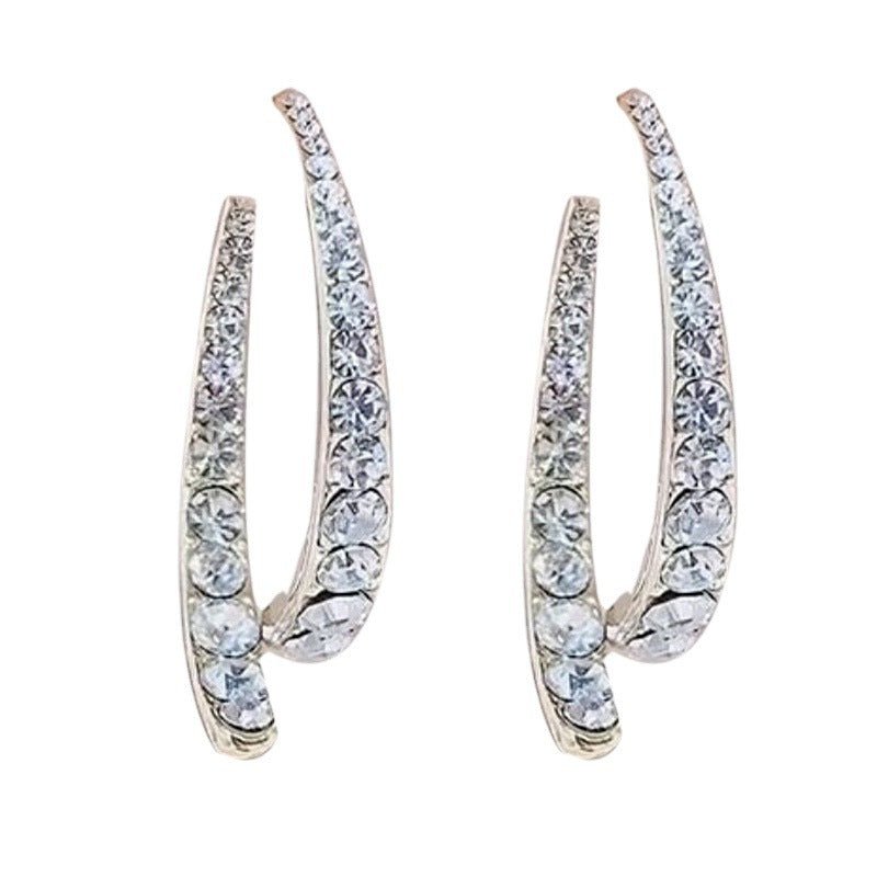 Geometric Eardrops High-grade Diamond Earrings-Jewearrings