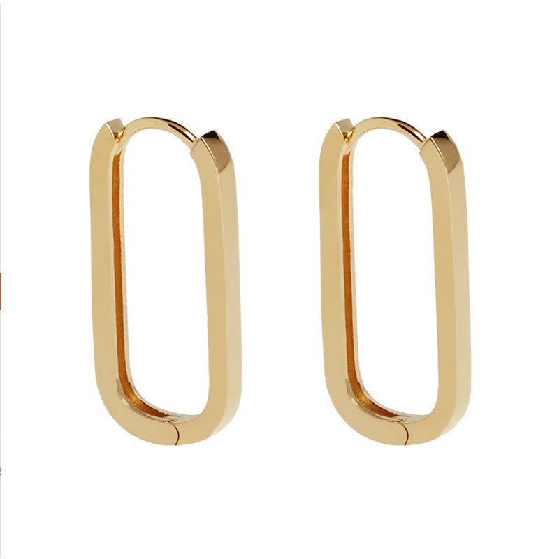 Geometric Earrings Trendy Sterling Silver 14k Gold Plated-Jewearrings