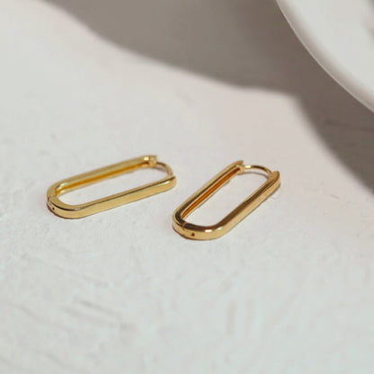 Geometric Earrings Trendy Sterling Silver 14k Gold Plated-Jewearrings