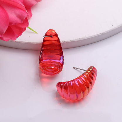 Geometric Electroplating Three-dimensional Thread Water Drop Acrylic Earrings-Jewearrings