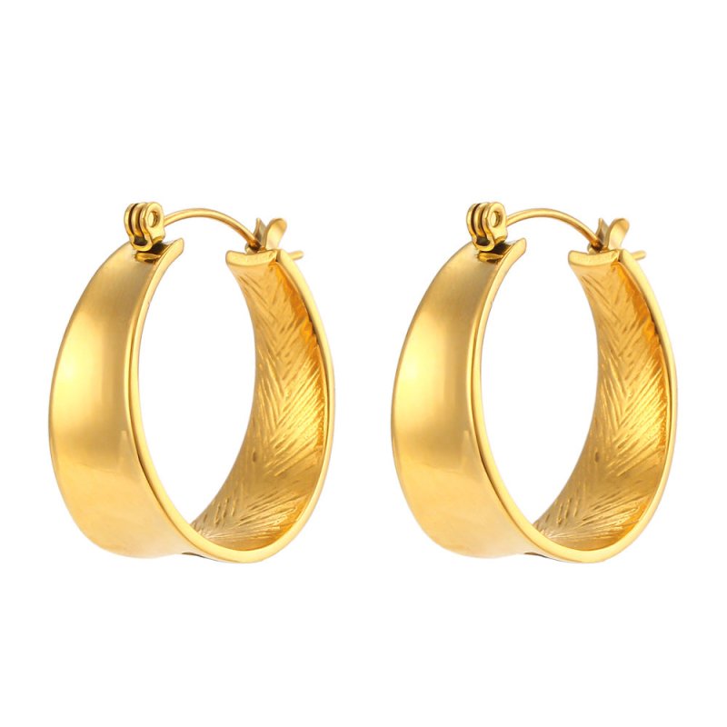 Geometric Gradient Size Gold Earrings-Jewearrings