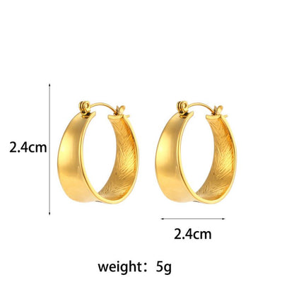 Geometric Gradient Size Gold Earrings-Jewearrings