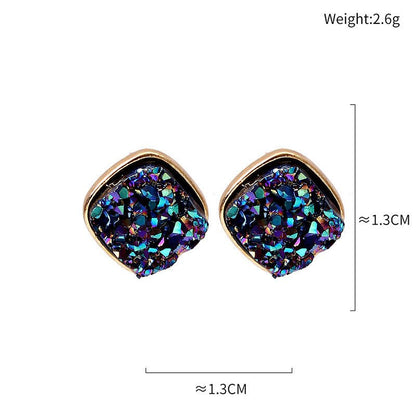 Geometric Imitation Shell Fragments Resin Earrings Female Colorful-Jewearrings