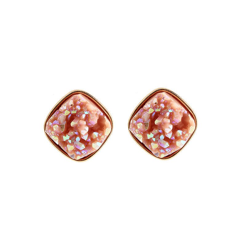 Geometric Imitation Shell Fragments Resin Earrings Female Colorful-Jewearrings