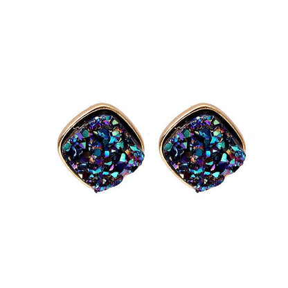 Geometric Imitation Shell Fragments Resin Earrings Female Colorful-Jewearrings