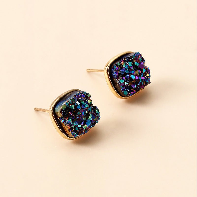 Geometric Imitation Shell Fragments Resin Earrings Female Colorful-Jewearrings