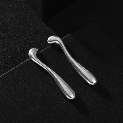 Geometric Lines Flow Gold And Silver Needle Gold Earrings Niche Alloy Earrings-Jewearrings