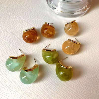 Geometric Metal Acrylic-based Resin Drop-shaped Earrings-Jewearrings