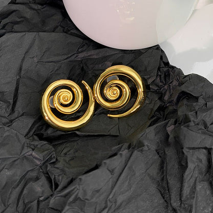 Geometric Rotation 18K Gold Earrings-Jewearrings