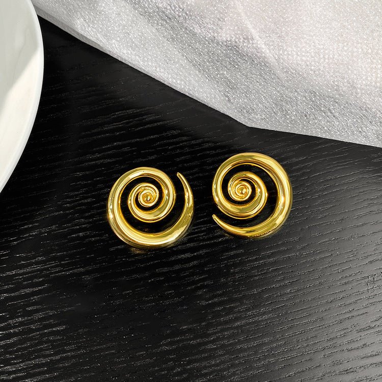 Geometric Rotation 18K Gold Earrings-Jewearrings