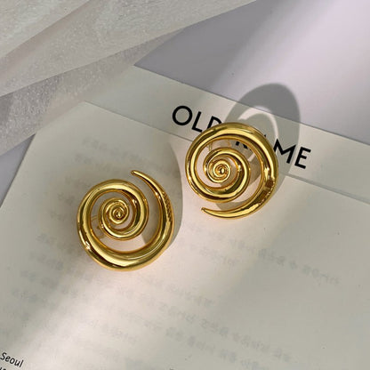 Geometric Rotation 18K Gold Earrings-Jewearrings