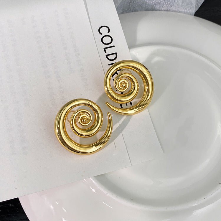 Geometric Rotation 18K Gold Earrings-Jewearrings