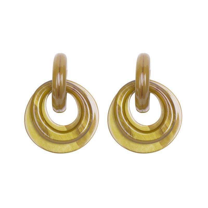 Geometric Round Acrylic Resin Earrings-Jewearrings