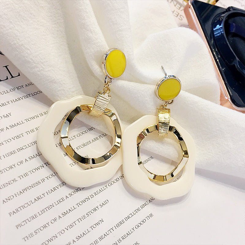 Geometric Round Acrylic Stud Earrings Hipster-Jewearrings