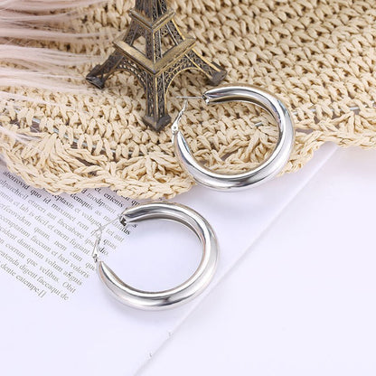 Geometric round big earrings women-Jewearrings