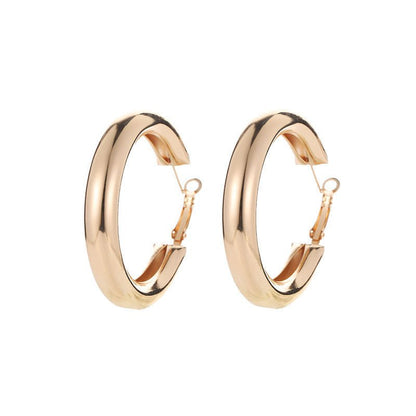 Geometric round big earrings women-Jewearrings