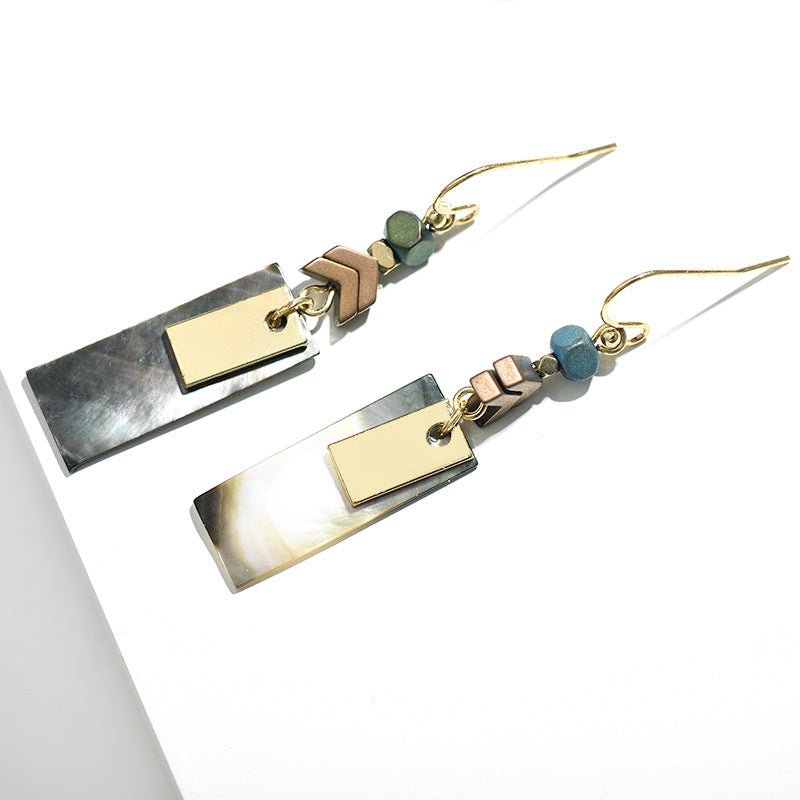 Geometric shell earrings-Jewearrings