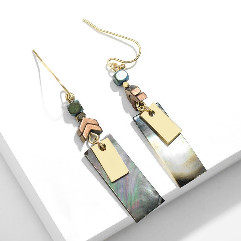 Geometric shell earrings-Jewearrings