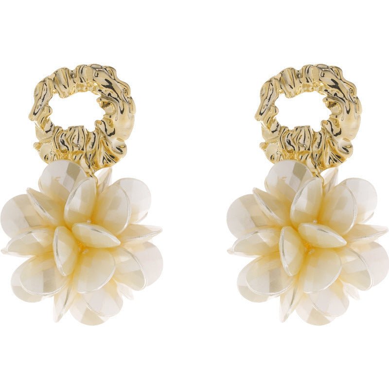 Geometric Three-dimensional Flower Stud Earrings-Jewearrings