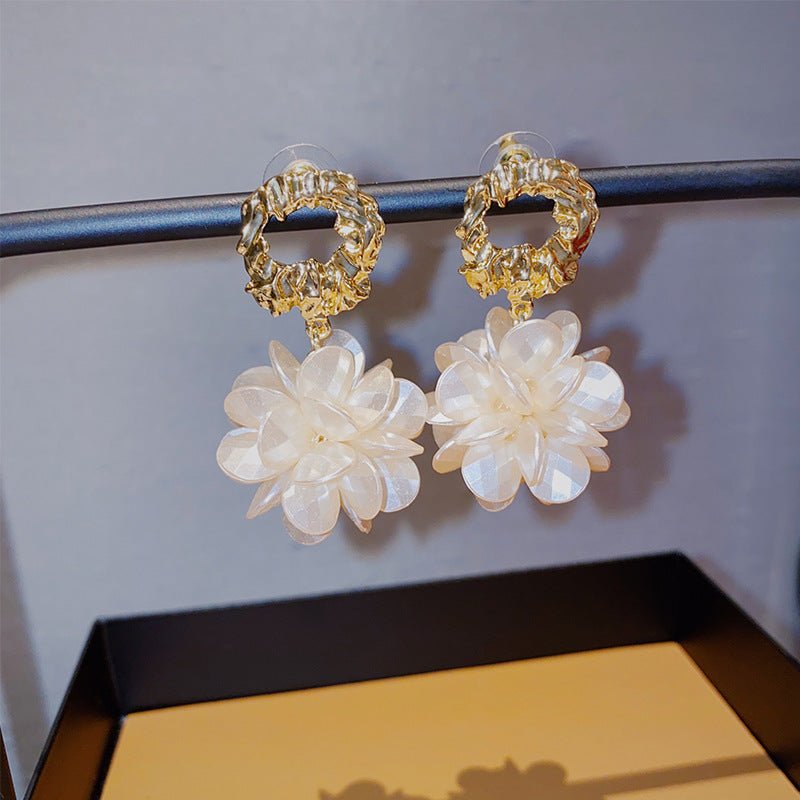 Geometric Three-dimensional Flower Stud Earrings-Jewearrings