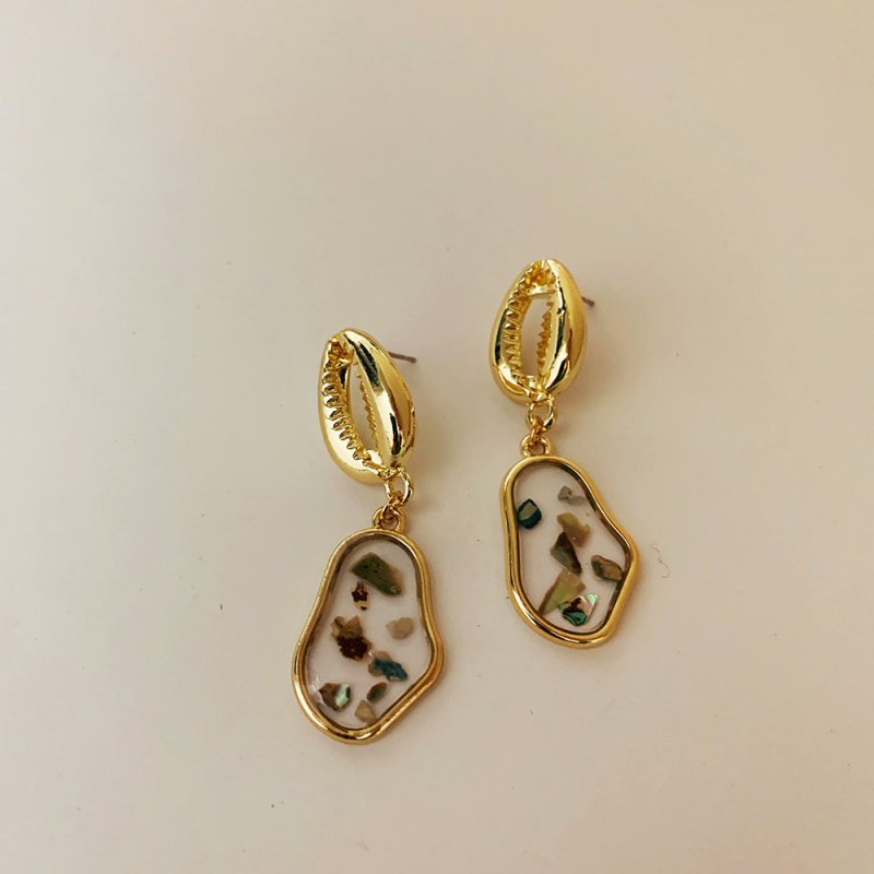 Geometric Transparent Shell Earrings-Jewearrings