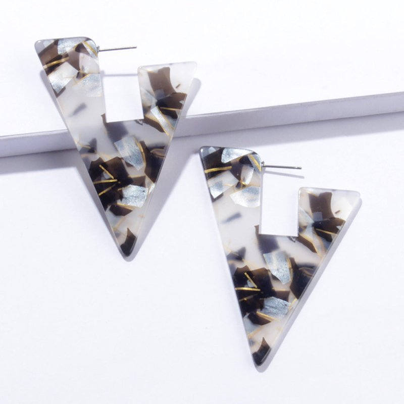 Geometric Triangle Personality Creative Acrylic Stud Earrings For Women-Jewearrings