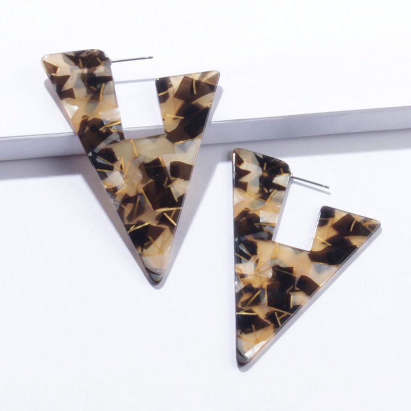 Geometric Triangle Personality Creative Acrylic Stud Earrings For Women-Jewearrings