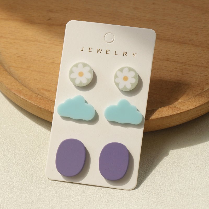 Girls Clay Texture Acrylic Earrings Set-Jewearrings